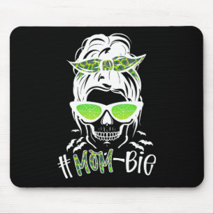 Messy Bun Zombie Mum Fun Halloween Costume Skull Mouse Mat