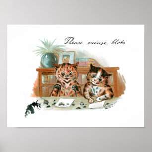 Messy Cats by Louis Wain Postcard Poster