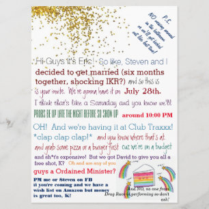 Messy Club Queen Gay Wedding Invites