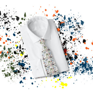 Messy Colourful Paint Splatters Modern Abstract Tie