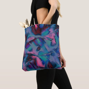 Messy curves polished of bright cyan to pink hues tote bag