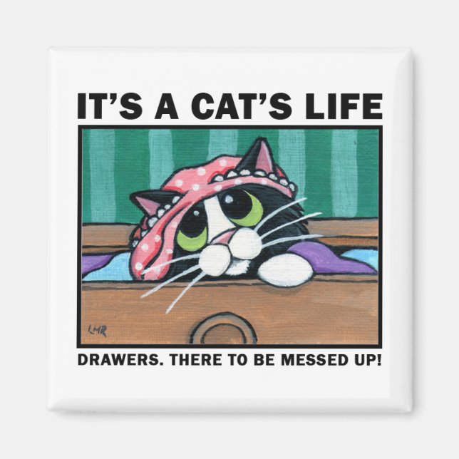 Messy Drawers v.01 - It's A Cat's Life Magnet (Front)