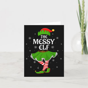 Messy Elf Christmas Family Girls Women Elf Squad X Card