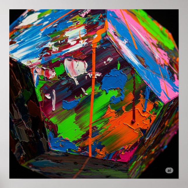 Messy Geometric Art Poster (Front)