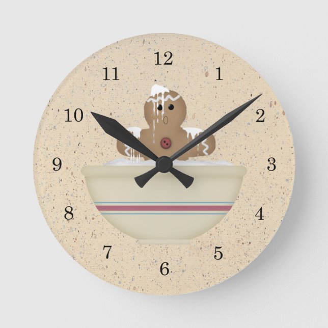 Messy Gingerbread Man Wall Clock (Front)
