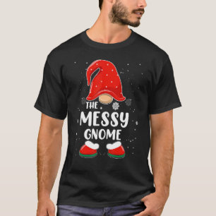 Messy Gnome Buffalo Plaid Matching Family Christma T-Shirt