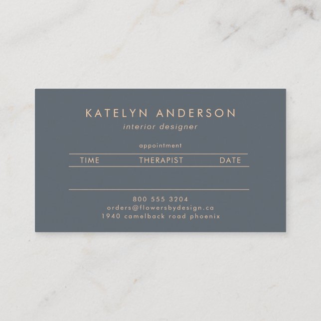 Messy Gold Line | Blue Periwinkle | Professional Appointment Card (Back)