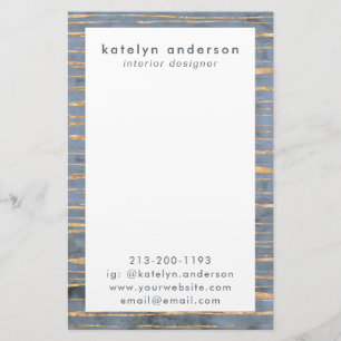 Messy Gold Line   Blue Periwinkle   Professional Stationery
