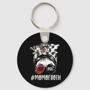 Messy Hair Bun Cheer Footll Cheerleading Mum Of Bo Key Ring