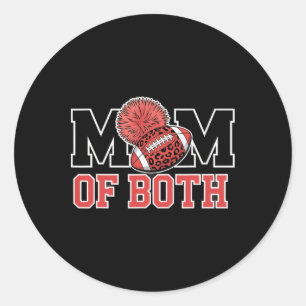 Messy Hair Flair Cheer Footll Cheerleading Mum Of  Classic Round Sticker