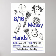 Messy Hands Poster Print Playful Brushstrokes