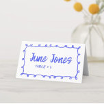 Messy Loops Doodle Handmade Bar Bat Mitzvah Place Card<br><div class="desc">Add your own information, change the text, font and colours of this customisable place card - perfect for a bar or bat mitzvah (check out matching invitations and party decor). Space for your handwritten names and table numbers. Click "personalise" to edit the text, and click "edit design" to change colours,...</div>
