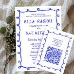 Messy Loops Hand Drawn Custom QR Bar Bat Mitzvah Enclosure Card<br><div class="desc">Perfect ENCLOSURE CARDS to include for a bat mitzvah, bar mitzvah or other Jewish celebration! Hand made messy brushstroke loops frame for you on the front side! FULLY CUSTOMIZABLE! Click on “Personalise” above to edit the text and add your link to the QR code. Click "edit using design tool" to...</div>