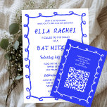 Messy Loops Hand Drawn Custom QR Bar Bat Mitzvah Enclosure Card<br><div class="desc">Perfect ENCLOSURE CARDS to include for a bat mitzvah, bar mitzvah or other Jewish celebration! Hand made messy brushstroke loops frame for you on the front side! FULLY CUSTOMIZABLE! Click on “Personalise” above to edit the text and add your link to the QR code. Click "edit using design tool" to...</div>