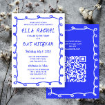 Messy Loops Hand Drawn Custom QR Bar Bat Mitzvah Invitation<br><div class="desc">Perfect card to announce a bat mitzvah, bar mitzvah or other Jewish celebration! Hand made messy brushstroke loops frame for you on the front side! FULLY CUSTOMIZABLE! Click on “Personalise” above to edit the text and add your link to the QR code. Click "edit using design tool" to adjust the...</div>