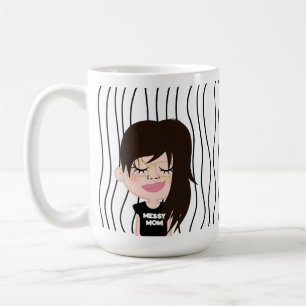 MESSY MOM   Funny Face(s) Striped Mother’s Day Mug