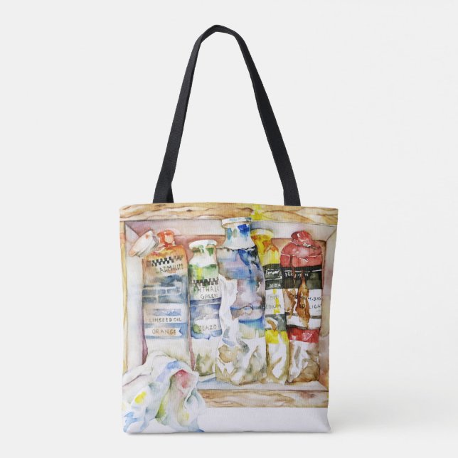 Messy Paint Tubes Artist Art Tote Bag (Back)