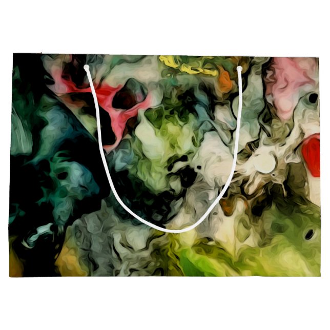 Messy Palette Cool Abstract Pattern Large Gift Bag (Back)