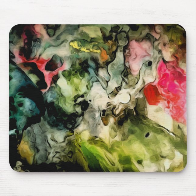 Messy Palette Cool Abstract Pattern Mouse Mat (Front)