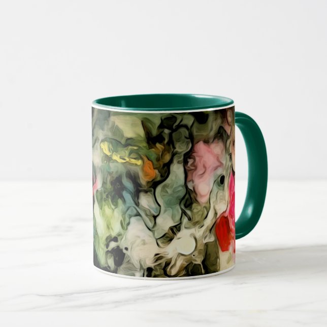 Messy Palette Cool Abstract Pattern Mug (Front Right)