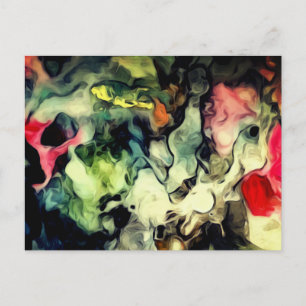 Messy Palette Cool Abstract Pattern Postcard