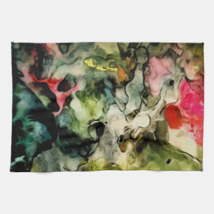 Messy Palette Cool Abstract Pattern Tea Towel