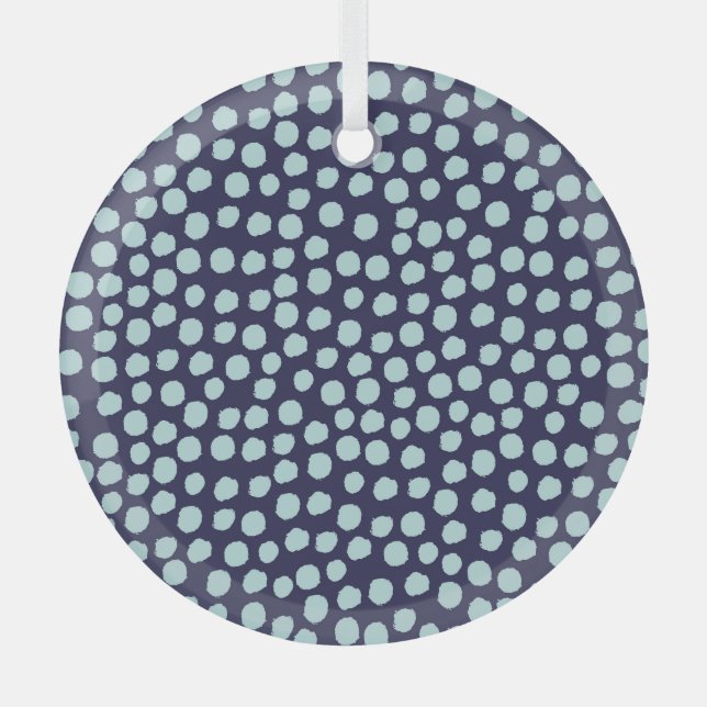 Messy polka dots, trendy ink pattern. glass tree decoration (Front)