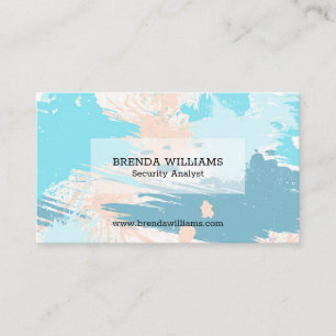 Messy watercolors brushstrokes business card