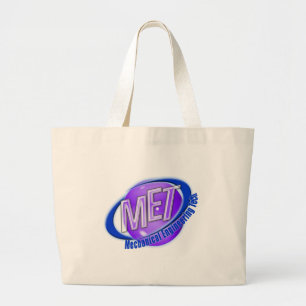 MET ORB SWOOSH LOGO MECHANCIAL ENGINEER TECH LARGE TOTE BAG