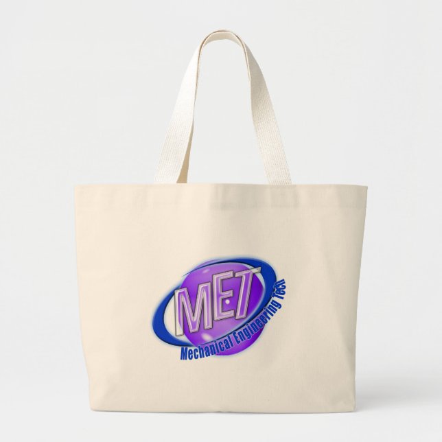 MET ORB SWOOSH LOGO MECHANCIAL ENGINEER TECH LARGE TOTE BAG (Front)