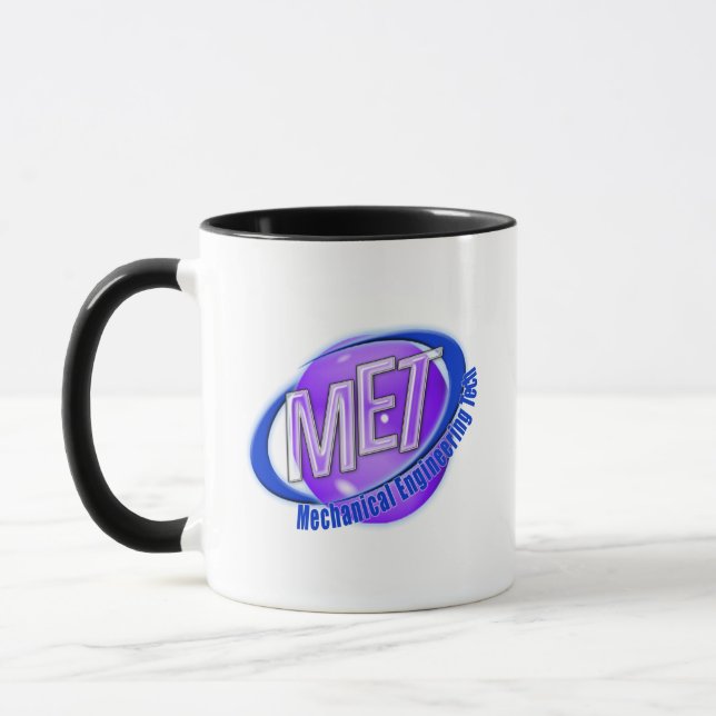 MET ORB SWOOSH LOGO MECHANCIAL ENGINEER TECH MUG (Left)
