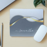 Metal 3-D look Calligraphy Gold Monogram Wave  Mouse Mat<br><div class="desc">This design may be personalised in the area provided by changing the photo and/or text. Or it can be customised by clicking Personalise this Template and then choosing the click to customise further option and delete or change the colour of the background, add text, change the text colour or style,...</div>