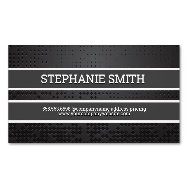 Metal Abstract Background Magnetic Business Card (Front)
