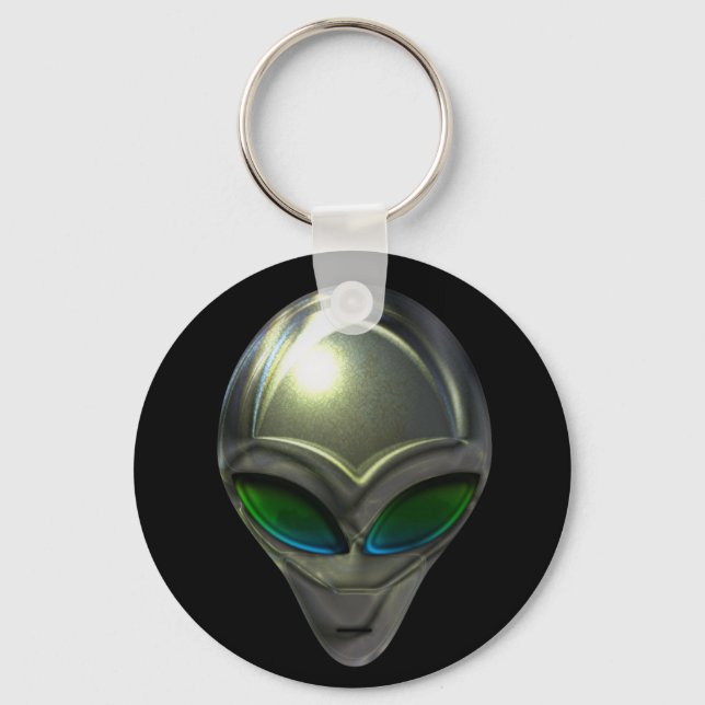 Metal Alien Head 02 Keychain (Front)
