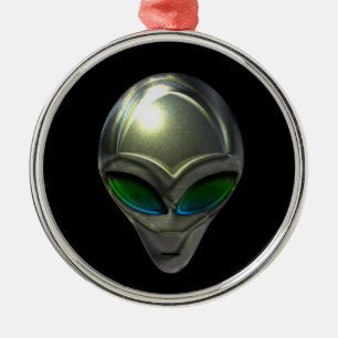 Metal Alien Head 02 Ornament