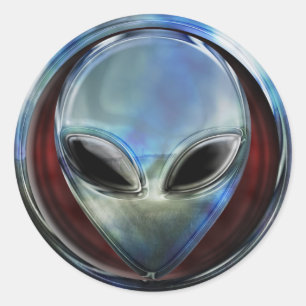 Metal Alien Head 03 Sticker