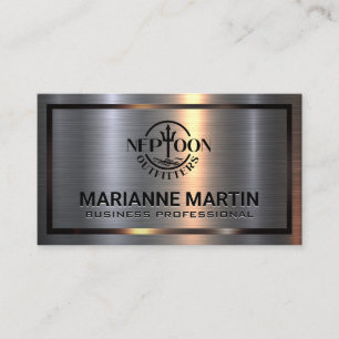 Metal Aluminium Brushed   Metallic Border  Business Card