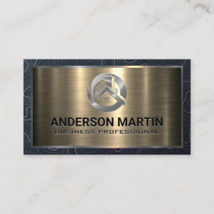 Metal Aluminium   Metallic Real Estate Logo Business Card