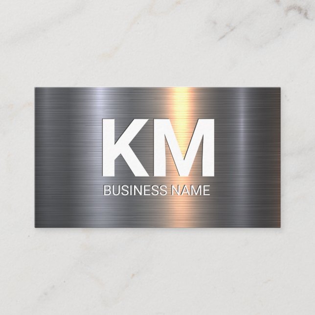 Metal Aluminium Shine | Industrial Finish Business Card (Front)
