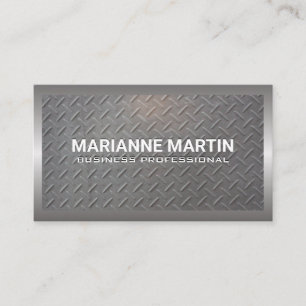 Metal Aluminium Silver Border   Steel Pattern Business Card