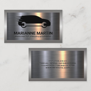Metal Aluminium Silver Brushed Auto Service Business Card