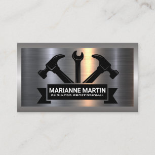 Metal Aluminium Silver Brushed   Building Tools Business Card