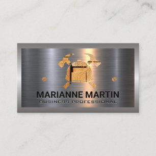 Metal Aluminium Silver Brushed Bull Dozer Busine Business Card