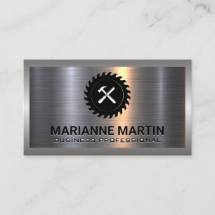 Metal Aluminium Silver Brushed   Circular Saw Business Card