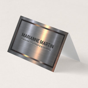 Metal Aluminium Silver Brushed   Metallic Border  Business Card