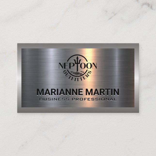 Metal Aluminium Silver | Logo Business Card (Front)