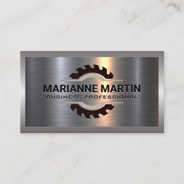 Metal Aluminium Silver | Saw  Business Card (Front)