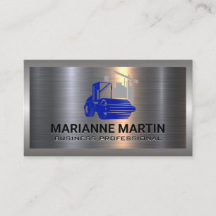 Metal Aluminium   Steam Roller   Construction Business Card