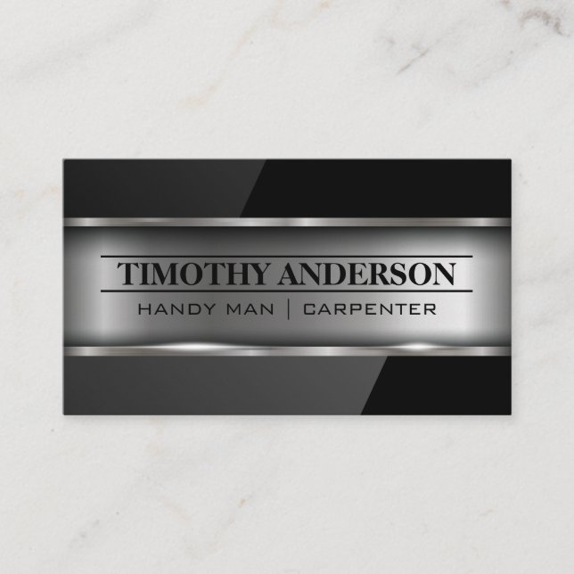 Metal and Black Gloss Business Card (Front)