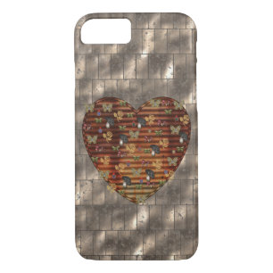 Metal and Black Mushroom Heart iPhone 8/7 Case